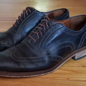 Vero Cuoio Italian Leather Black Wingtips Size 9